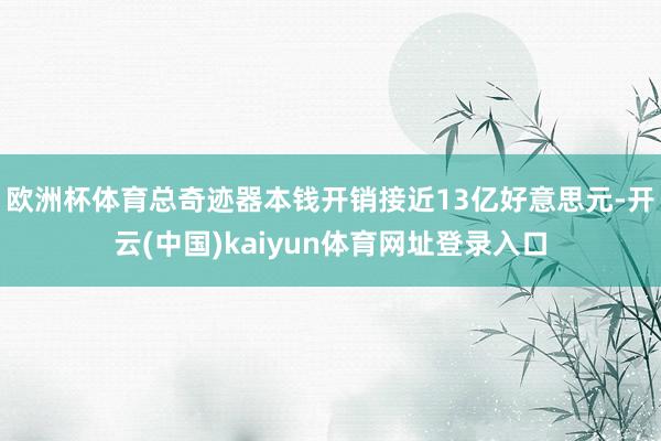 欧洲杯体育总奇迹器本钱开销接近13亿好意思元-开云(中国)kaiyun体育网址登录入口