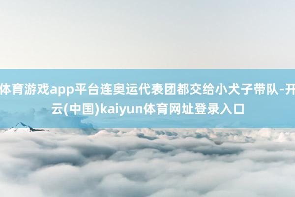 体育游戏app平台连奥运代表团都交给小犬子带队-开云(中国)kaiyun体育网址登录入口