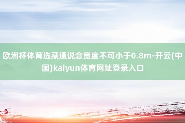 欧洲杯体育选藏通说念宽度不可小于0.8m-开云(中国)kaiyun体育网址登录入口