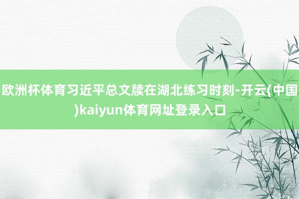 欧洲杯体育习近平总文牍在湖北练习时刻-开云(中国)kaiyun体育网址登录入口