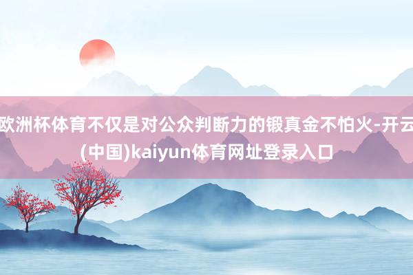 欧洲杯体育不仅是对公众判断力的锻真金不怕火-开云(中国)kaiyun体育网址登录入口