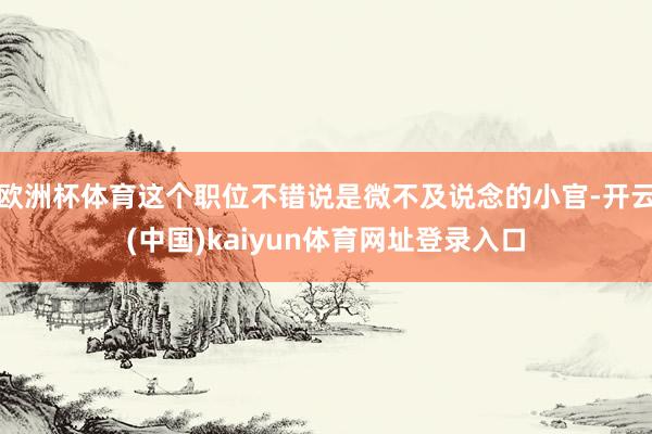 欧洲杯体育这个职位不错说是微不及说念的小官-开云(中国)kaiyun体育网址登录入口